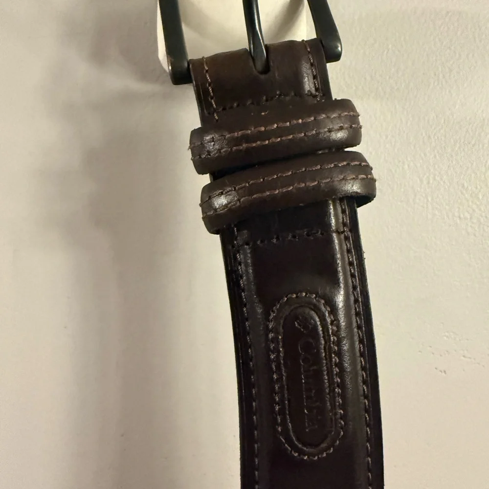 Columbia Sportswear Brown Genuine Leather Belt Men’s Size 42